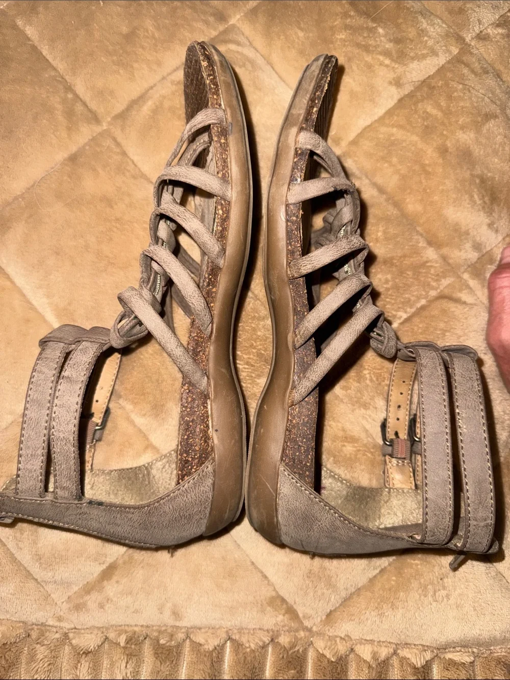G.H. Bass & Co. Taupe Strappy Gladiator Sandals